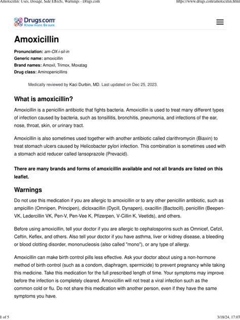 Amoxicillin: Uses, Dosage, Side Effects, Warnings .